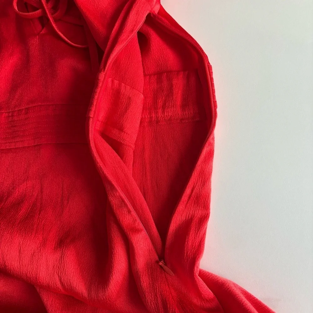 Maje Satin Red Mini Dress Acetate silk sz XS